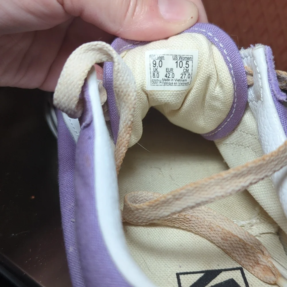 Vans Old Skool Low-Top Sneakers Purple + White Men's Size 9 Women's Size 10.5 - Picture 9 of 9